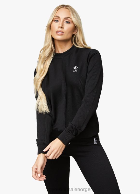 Gym King bias rib mannskap kvinner P2NZL618 svart klær