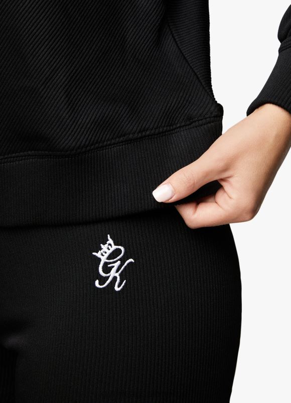 Gym King bias rib mannskap kvinner P2NZL618 svart klær