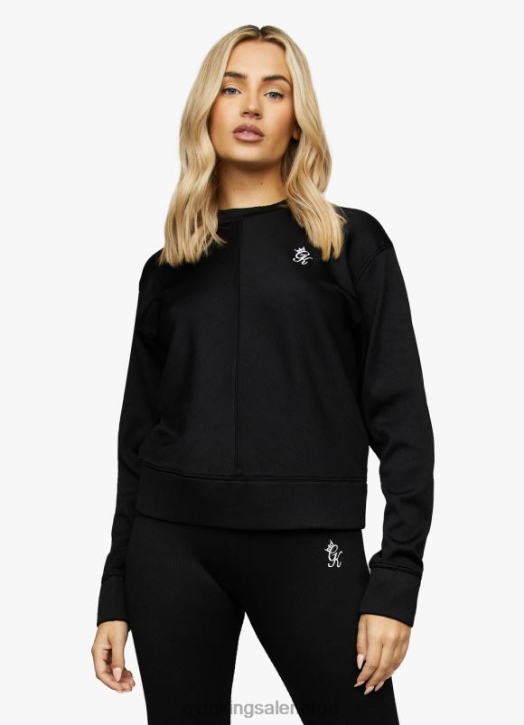 Gym King bias rib mannskap kvinner P2NZL618 svart klær