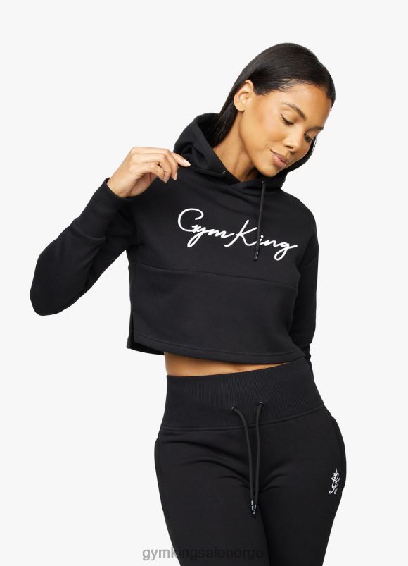 Gym King sky script cropped hettegenser kvinner P2NZL622 svart hvit klær