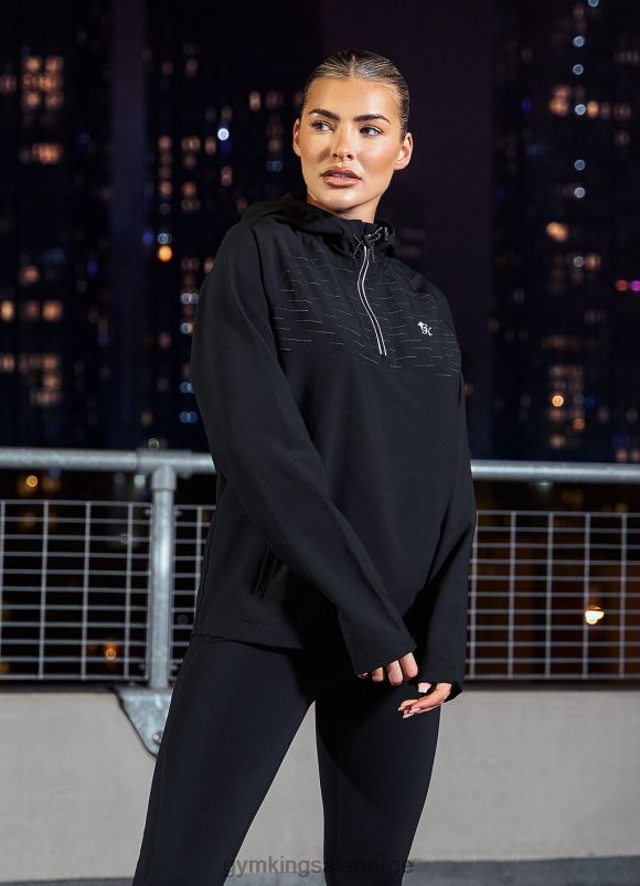 Gym King avbøy overhead jakke kvinner P2NZL558 svart klær