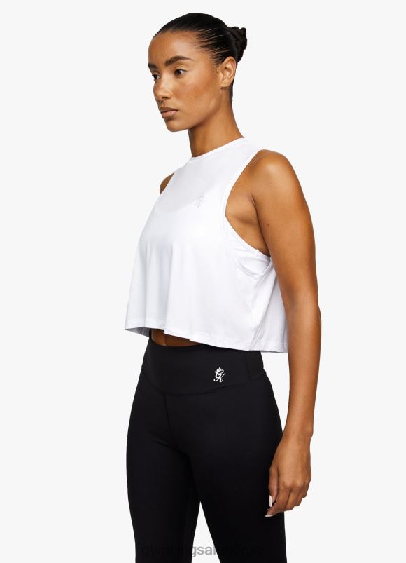 Gym King crop vest kvinner P2NZL541 lys hvit klær
