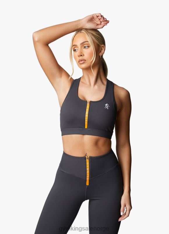 Gym King utholdenhet tekstur racer rygg bh kvinner P2NZL528 grafitt/gyllen oransje klær