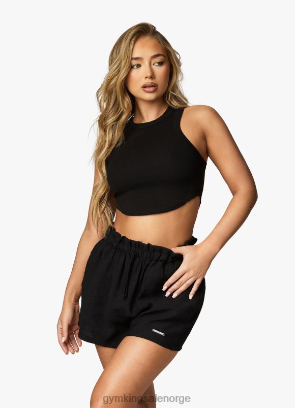 Gym King buet ribbvest kvinner P2NZL393 svart klær