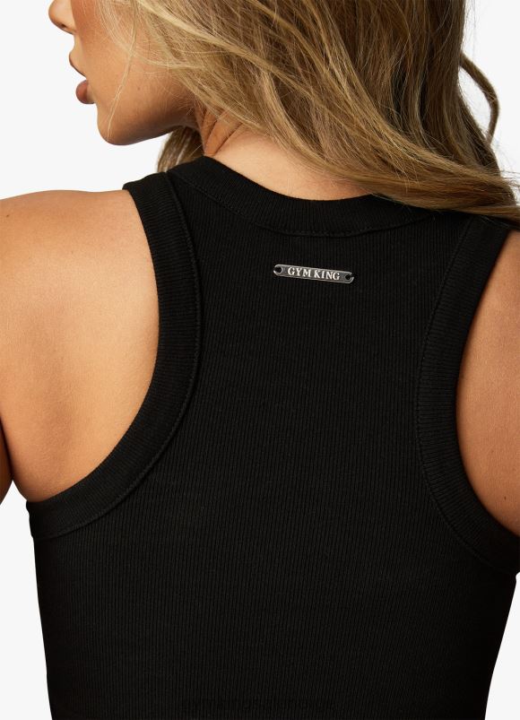 Gym King buet ribbvest kvinner P2NZL393 svart klær