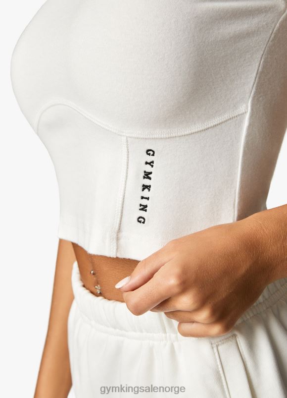 Gym King malibu korsettdetalj crop-t-skjorte kvinner P2NZL342 krem klær