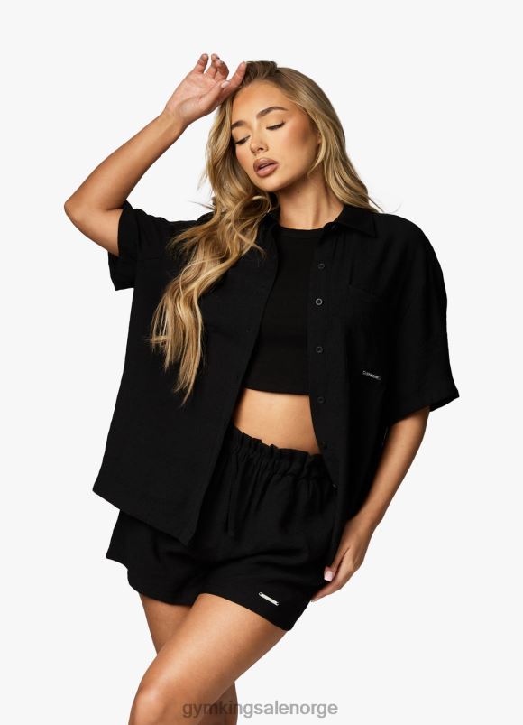 Gym King signatur vevd skjorte kvinner P2NZL391 svart klær