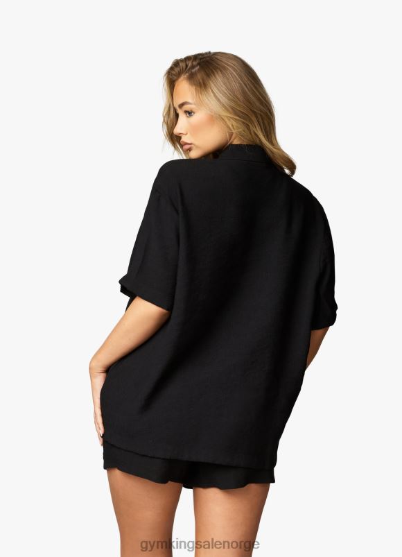 Gym King signatur vevd skjorte kvinner P2NZL391 svart klær