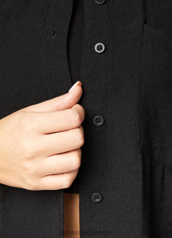 Gym King signatur vevd skjorte kvinner P2NZL391 svart klær