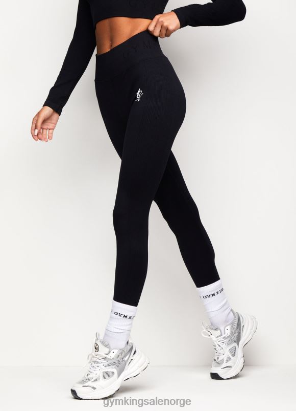 Gym King formasjon rib legging kvinner P2NZL318 svart klær