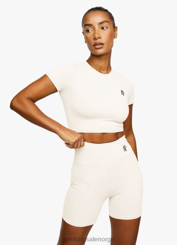 Gym King 365 cap sleeve crop tee kvinner P2NZL423 krem klær