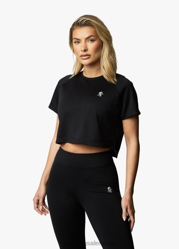 Gym King flare ss tee kvinner P2NZL428 svart klær