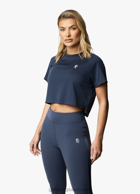 Gym King flare ss tee kvinner P2NZL438 marinen klær