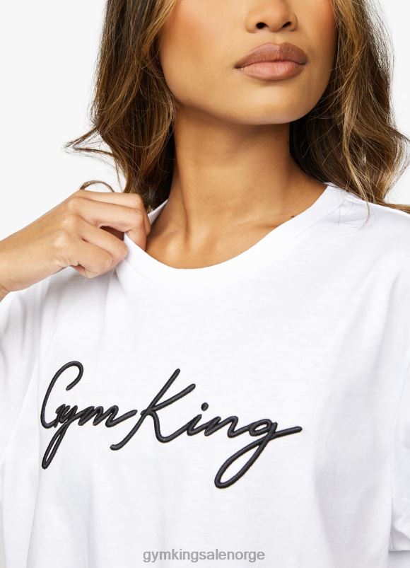 Gym King script tee kvinner P2NZL435 hvit klær