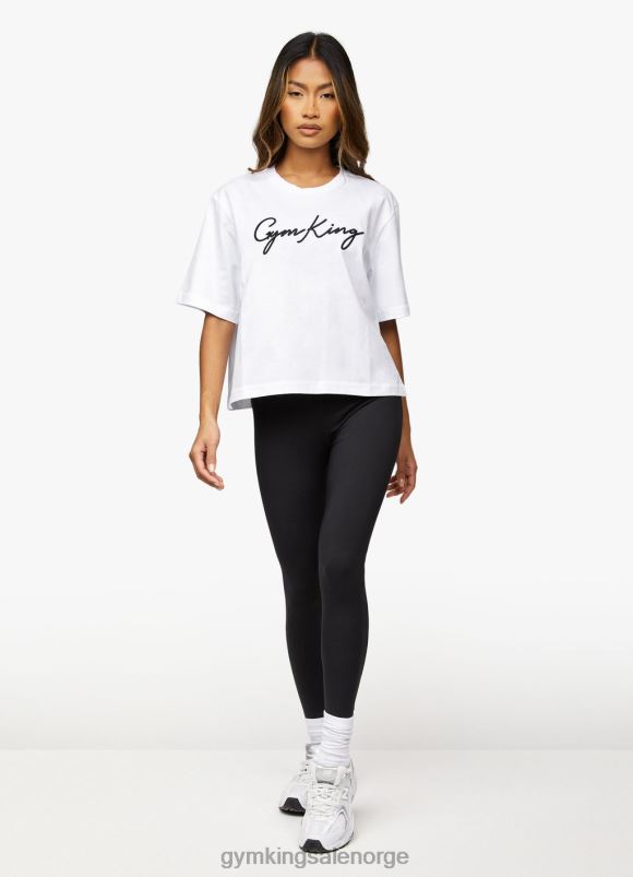 Gym King script tee kvinner P2NZL435 hvit klær