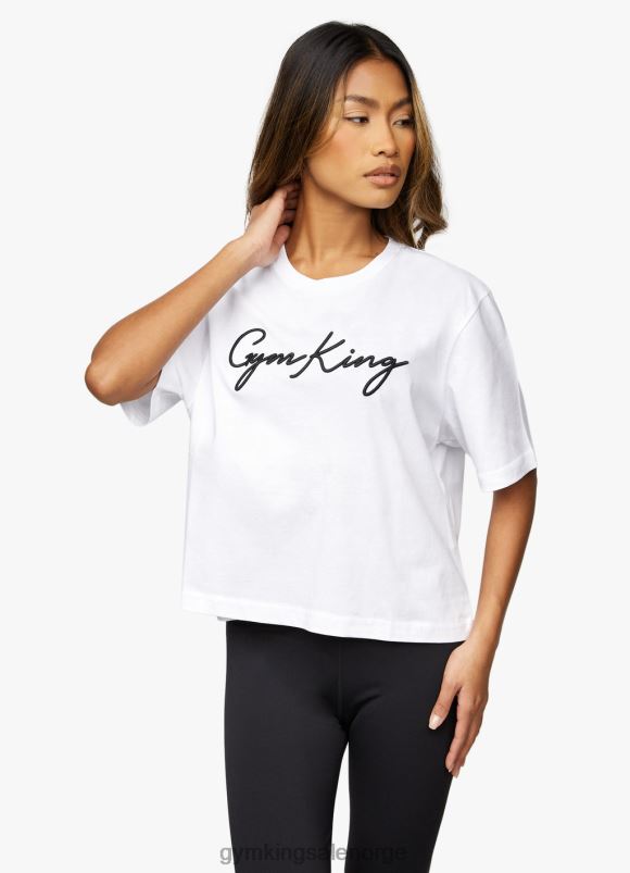 Gym King script tee kvinner P2NZL435 hvit klær