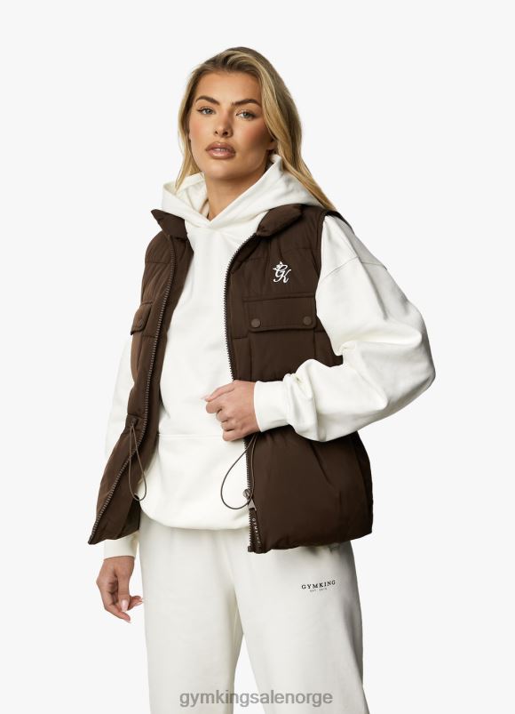 Gym King nytte gilet kvinner P2NZL637 sjokolade klær