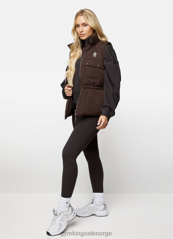 Gym King nytte gilet kvinner P2NZL637 sjokolade klær