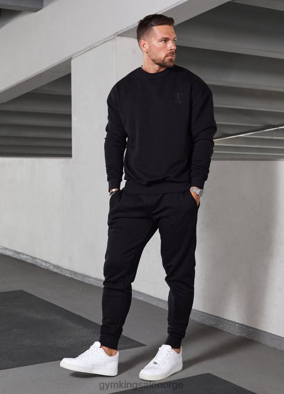 Gym King aventus drop shoulder crew menn P2NZL208 svart klær