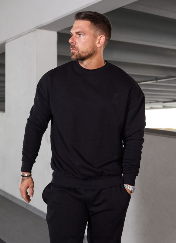 Gym King aventus drop shoulder crew menn P2NZL208 svart klær