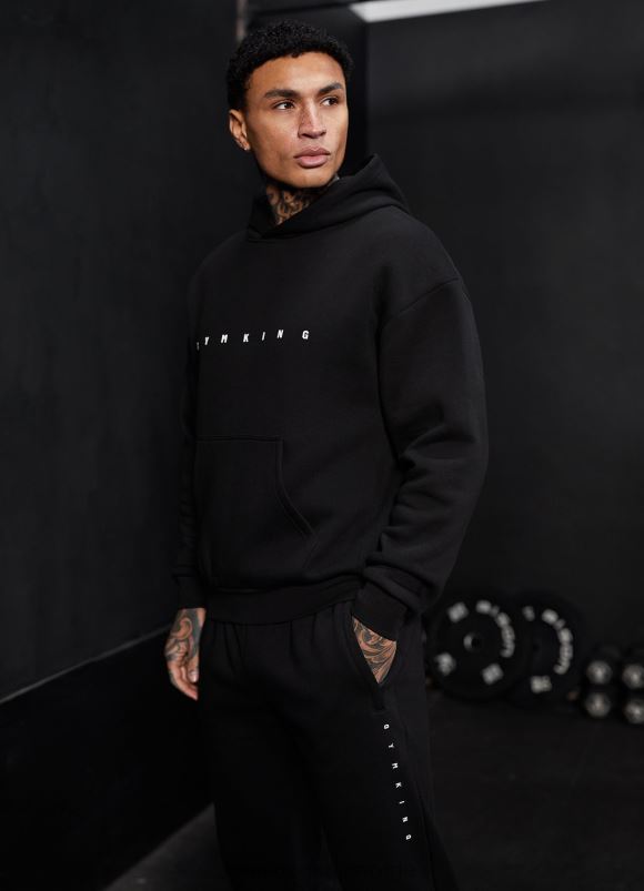 Gym King hette i rebellion fleece menn P2NZL210 svart klær