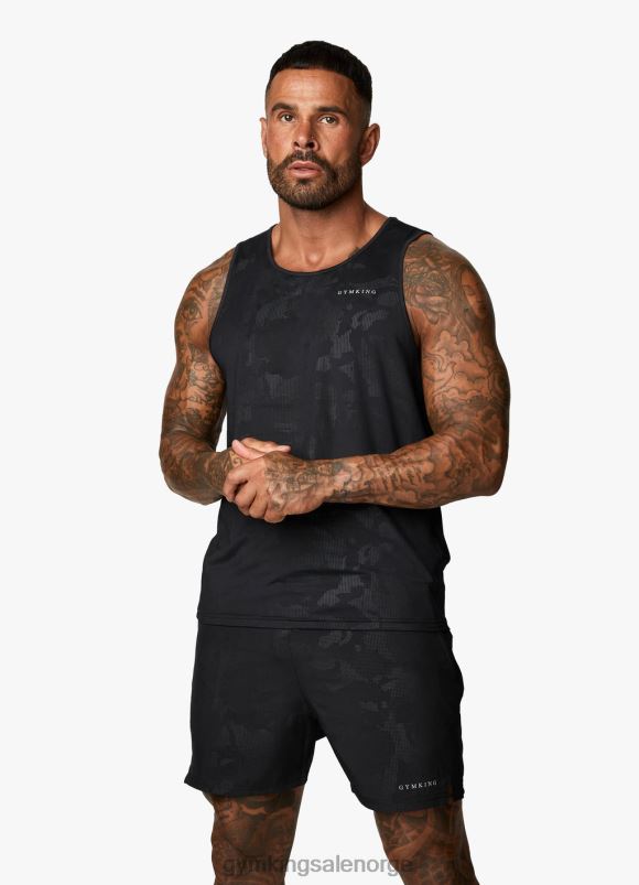 Gym King preget camo vest menn P2NZL167 svart klær