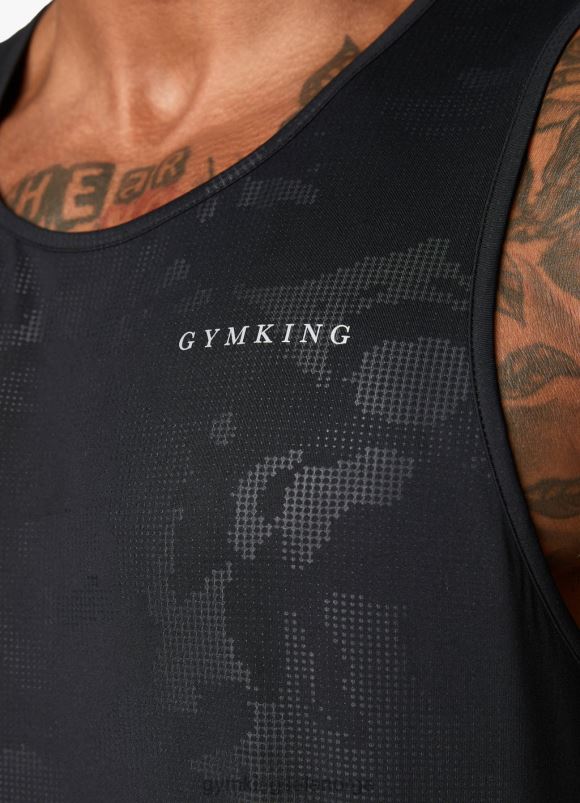 Gym King preget camo vest menn P2NZL167 svart klær