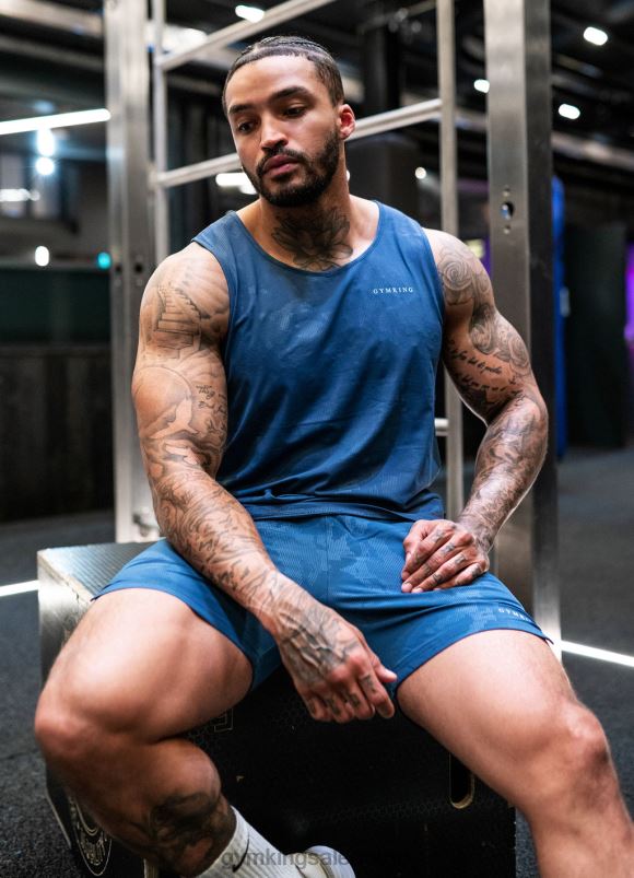 Gym King preget camo vest menn P2NZL169 måneskinnsblå klær