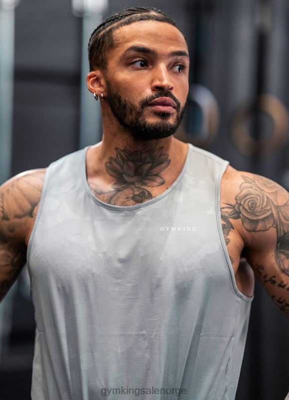 Gym King preget camo vest menn P2NZL171 overskyet grå klær