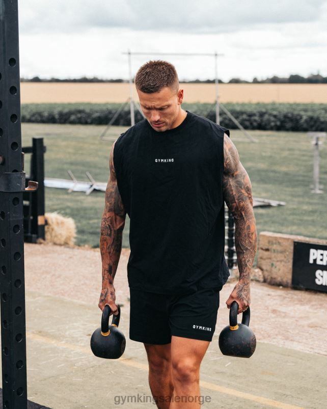 Gym King treningsavdelingstank menn P2NZL181 svart hvit klær