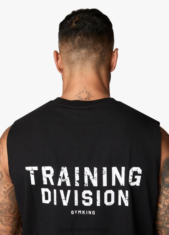 Gym King treningsavdelingstank menn P2NZL181 svart hvit klær