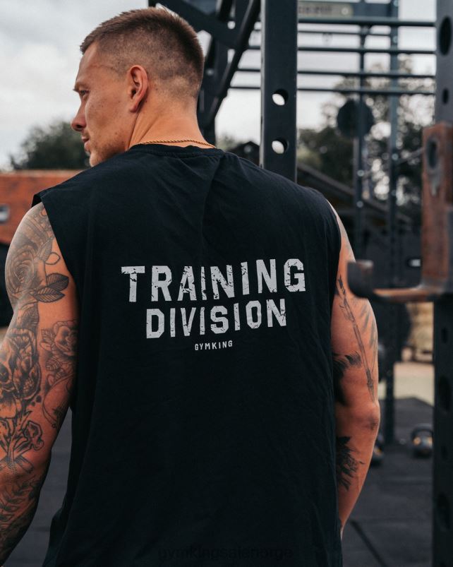 Gym King treningsavdelingstank menn P2NZL181 svart hvit klær