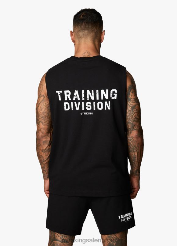 Gym King treningsavdelingstank menn P2NZL181 svart hvit klær