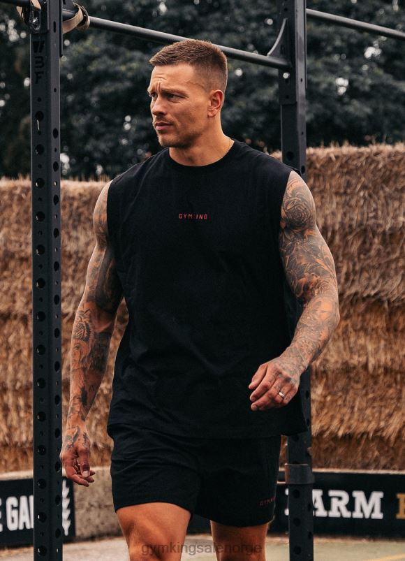 Gym King treningsavdelingstank menn P2NZL184 svart, rød klær