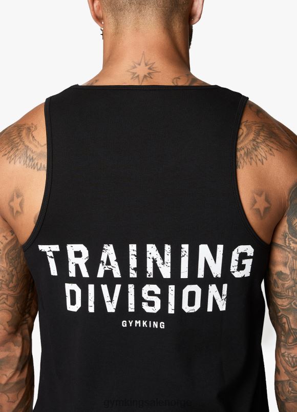 Gym King treningsavdelingsvest menn P2NZL182 svart hvit klær