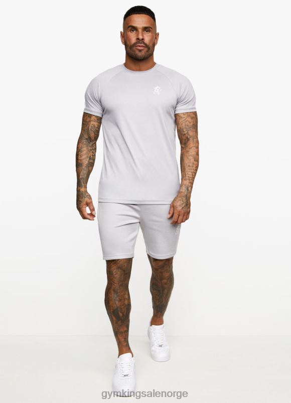 Gym King kjerne pluss poly kort menn P2NZL84 grå mergel/hvit klær