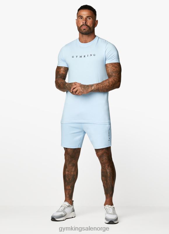 Gym King lineær print interlock kort menn P2NZL119 rolig blå klær