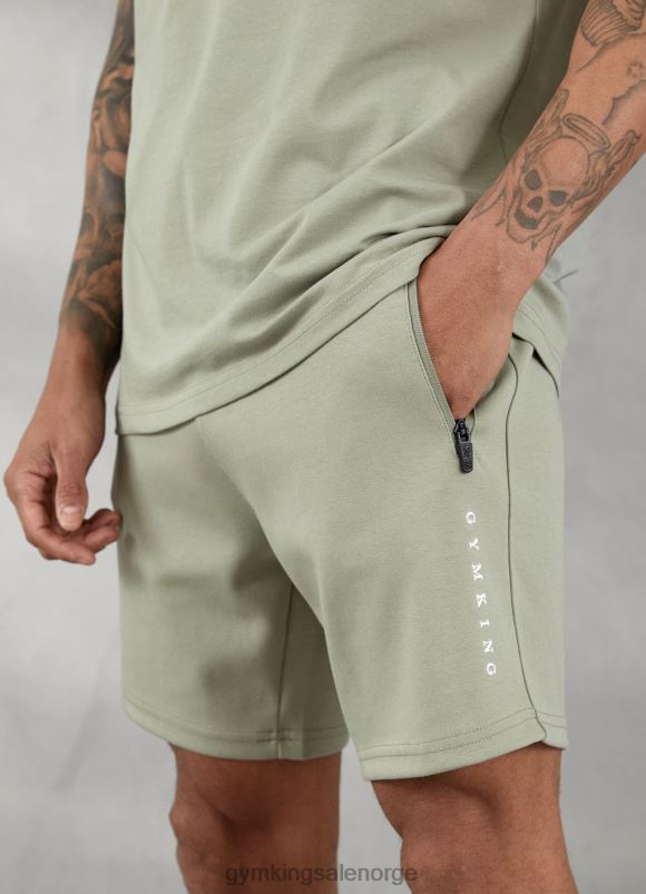 Gym King lineær print interlock kort menn P2NZL98 myk kaki klær