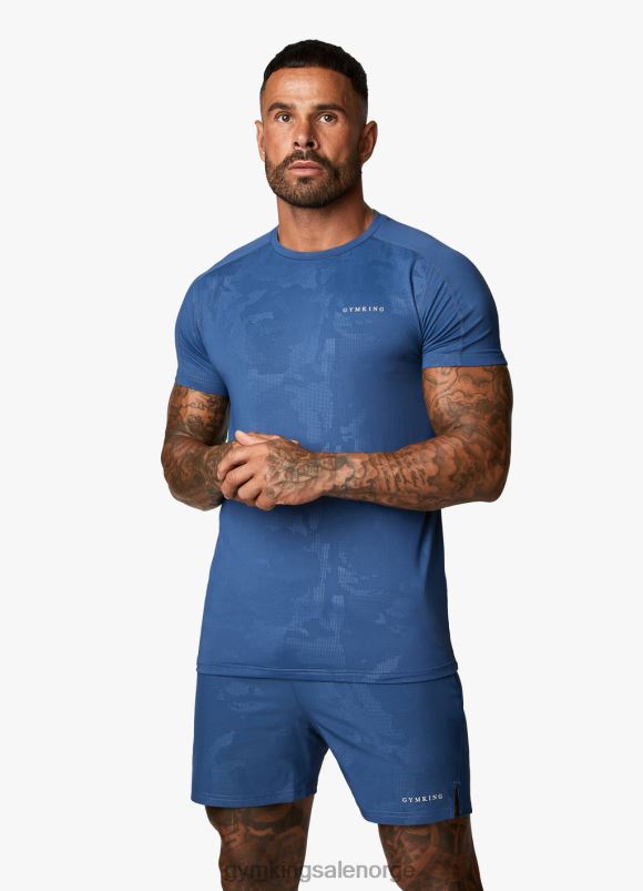 Gym King preget camo ss t-skjorte menn P2NZL30 måneskinnsblå klær