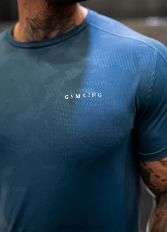 Gym King preget camo ss t-skjorte menn P2NZL30 måneskinnsblå klær