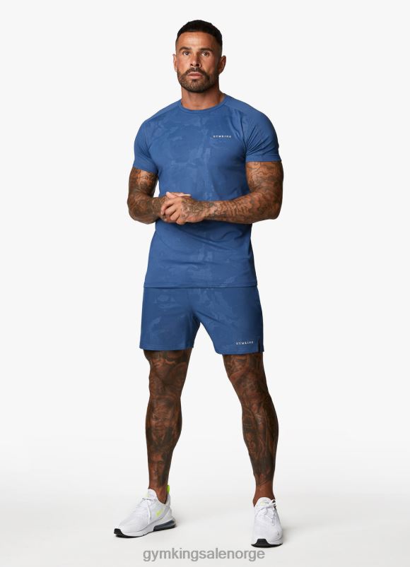 Gym King preget camo ss t-skjorte menn P2NZL30 måneskinnsblå klær