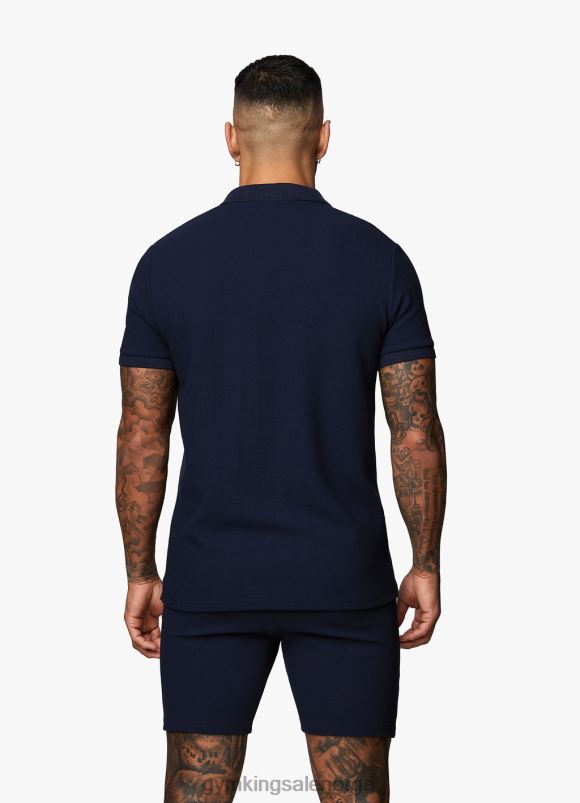 Gym King signatur polo med tekstur menn P2NZL67 marinen klær