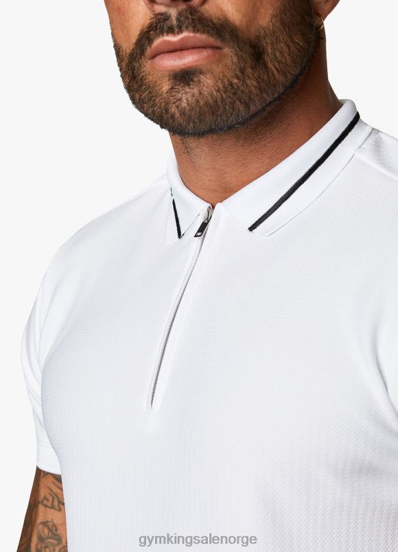 Gym King signaturbrodert polo menn P2NZL80 hvit klær
