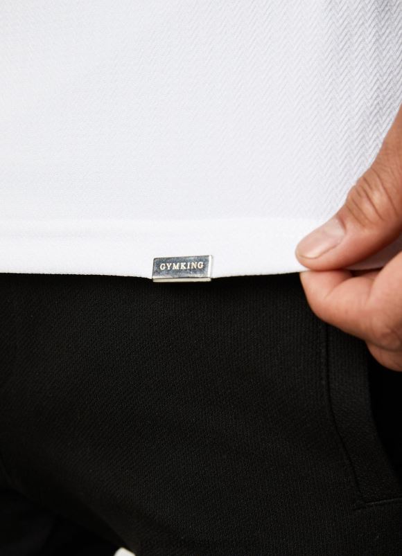 Gym King signaturbrodert polo menn P2NZL80 hvit klær