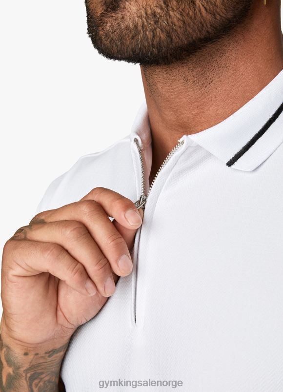 Gym King signaturbrodert polo menn P2NZL80 hvit klær