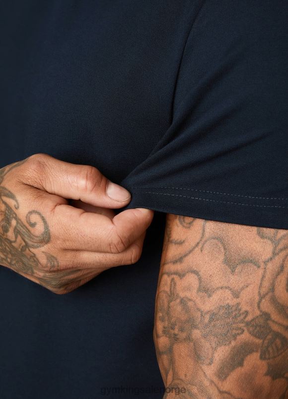 Gym King signaturteipet t-skjorte menn P2NZL54 marinen klær