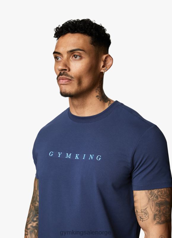 Gym King t-skjorte med lineært trykk menn P2NZL37 måneskinnsblå klær