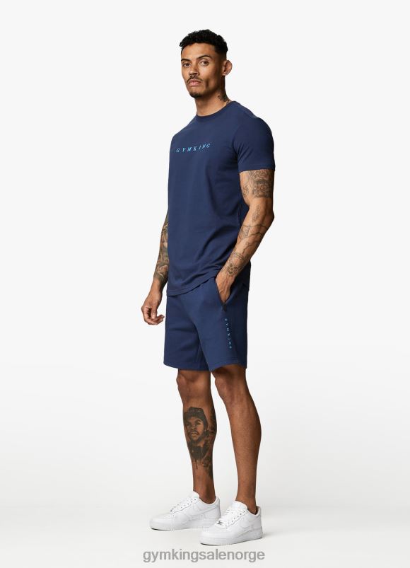 Gym King t-skjorte med lineært trykk menn P2NZL37 måneskinnsblå klær