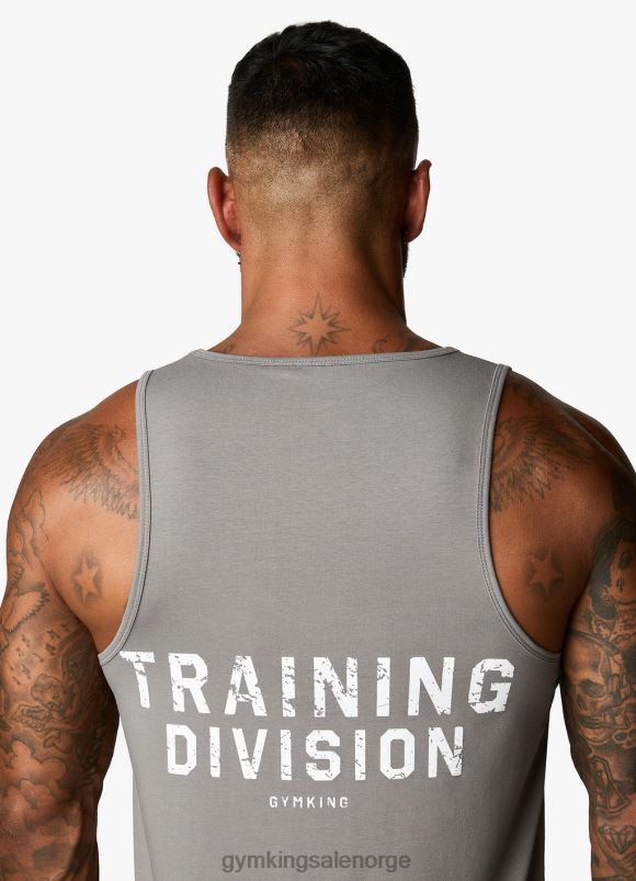 Gym King treningsavdelingsvest menn P2NZL233 grå/hvit klær