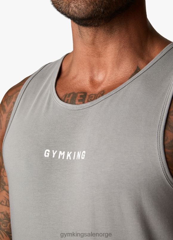 Gym King treningsavdelingsvest menn P2NZL233 grå/hvit klær